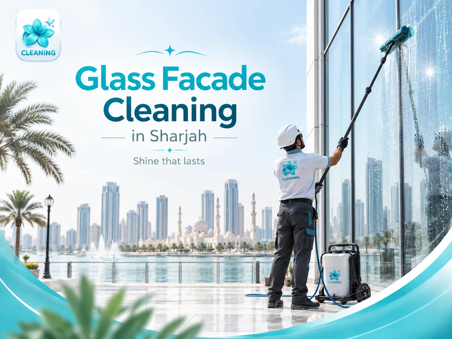 Professional Glass Facade Cleaning in Sharjah for villas shops and commercial buildings
